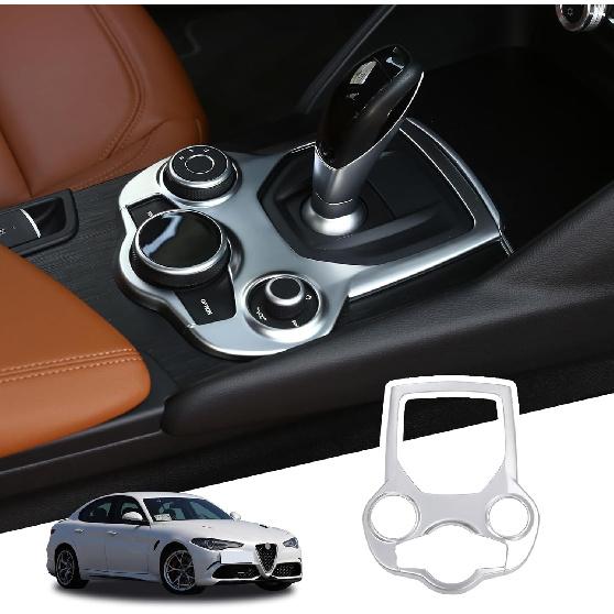 

LLKUANG Car Gear Shift Cover Trim Center Console Panel Trim Compatible with Alfa Romeo Giulia 952 Stelvio 949 2017 2018 2019 Car Gear Interior серебряный