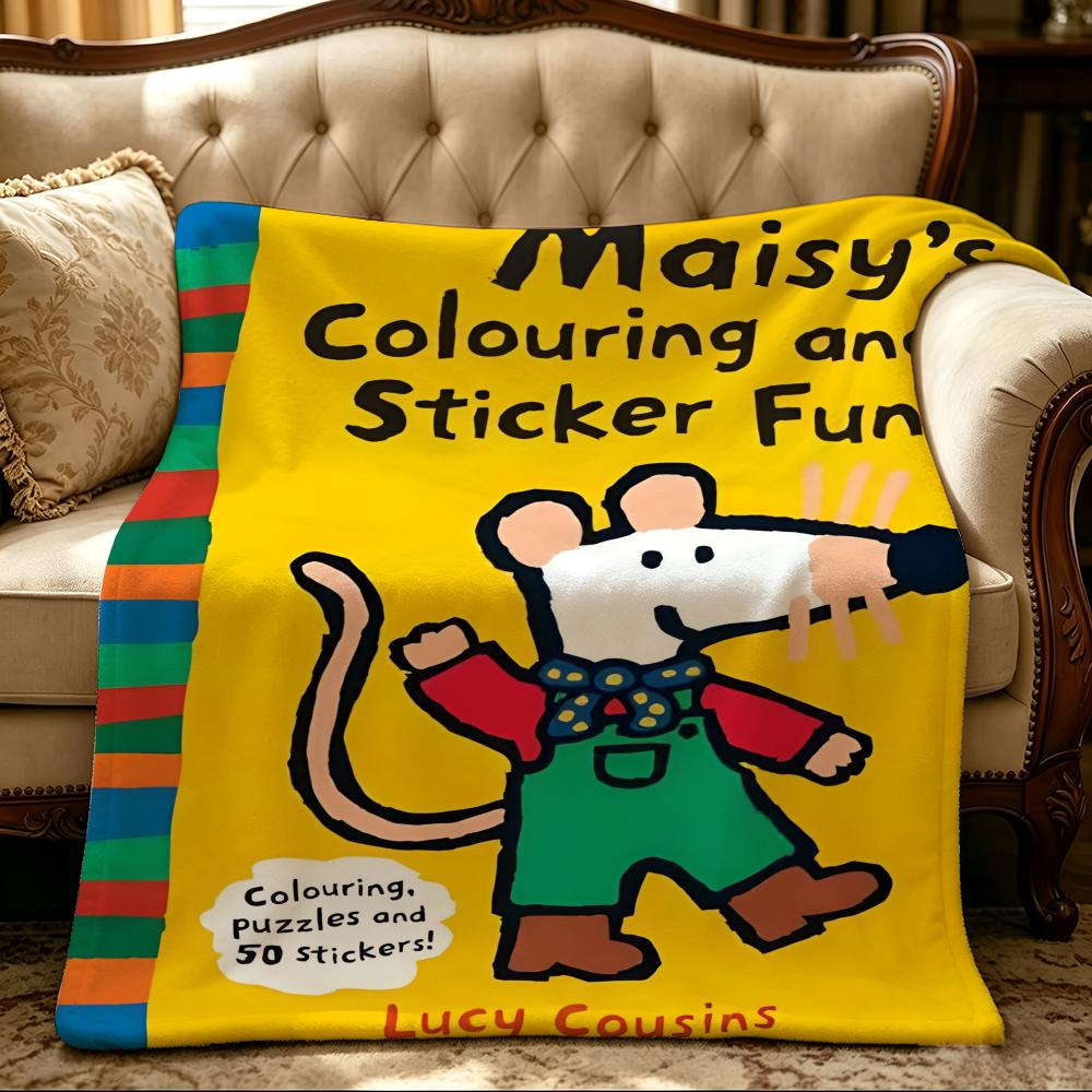 Cartoon M-Maisy Mouse-e Throw Thick Comfort Flannel Quilt, Multi-scene Use Indoor Outdoor Daily Nap