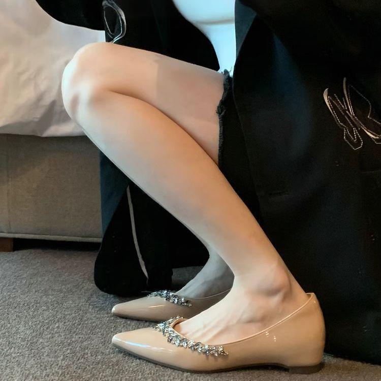 Design sense versatile and thin Doudou shoes spring and summer French evening gentle and elegant pointed flat shoes