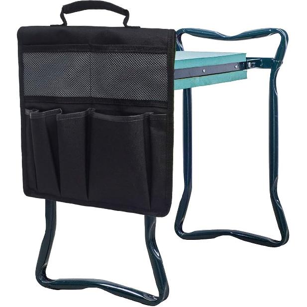 Garden Kneeler Tool Bags, Garden Stool Storage Bag,Kneeling Chair Garden Tool Bag Black