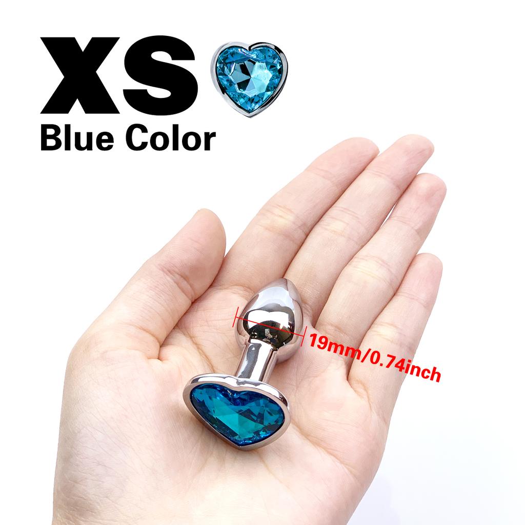 Stainless Steel Anal Plug Heart Shape 5 Sizes Crystal Anal Plug Removable Butt Plug Stimulator Anal Sex Toys Prostate Massager