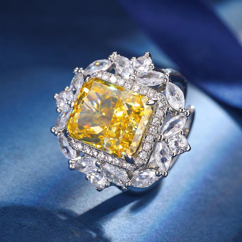 Bijoux d'automne et d'hiver Diamant à haute teneur en carbone Coupe Fleur de glace Laiton Diamant Cuivre Incrustation Ensemble Premium 10 * 12-6 * 8