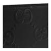 Gucci Double G Logo Zippered Grain Leather Clutch Large Men clutch Black 821102-AABY0-1000