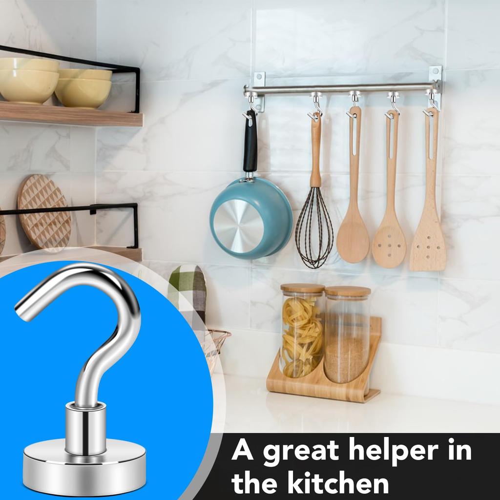 E20 12KG Pull Force Magnetic Steel Hook Kitchen Refrigerator Iron Door Hanging Hook