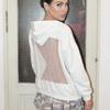 Hooded Harajuku Sweatshirt Women Autumn Trend Backless ShinyThrea Mesh Patchwork Casual Street Hipster Pulloverr