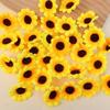 30-150Pcs Yellow Artificial Flower Heads Craft Floral Embellishments Wreaths Wedding Artificial Sunflower Flowers Decoration