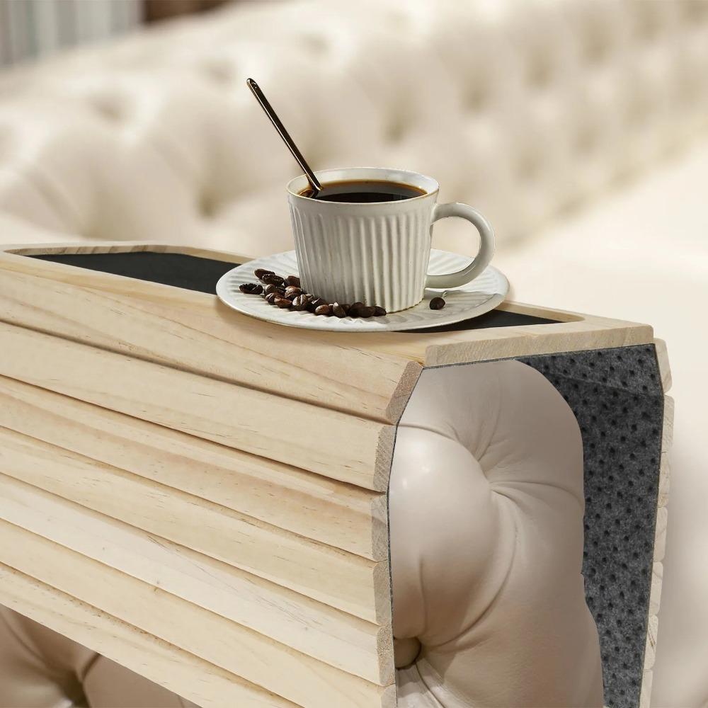 Waterproof Wood Sofa Arm Tray Foldable Armrest Organizer Protector for Storage Sofa Tray Home