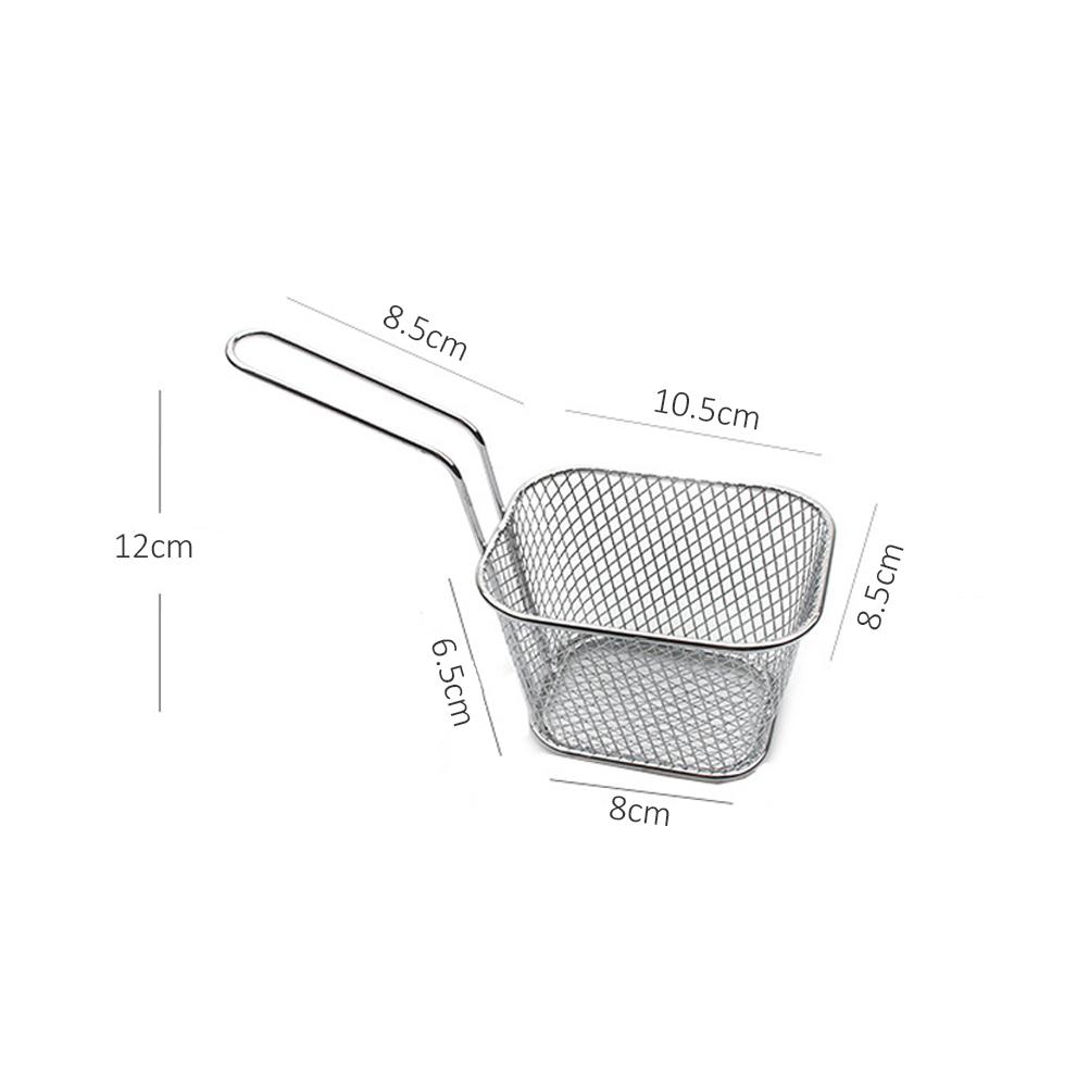 1pc Square Electroplating French Fries Basket Mini Frying Basket Frying Basket