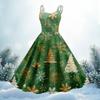 Women's Christmas Print Casual Fashion Round Neck Mid-Length Dress