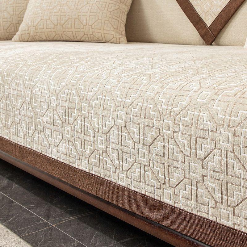 European Jacquard Chenille Fabric Sofa Cushion Non-Slip Four Season Universal Leather Sofa Cover Towel 1/2/3/4 Seats Sofa Cover