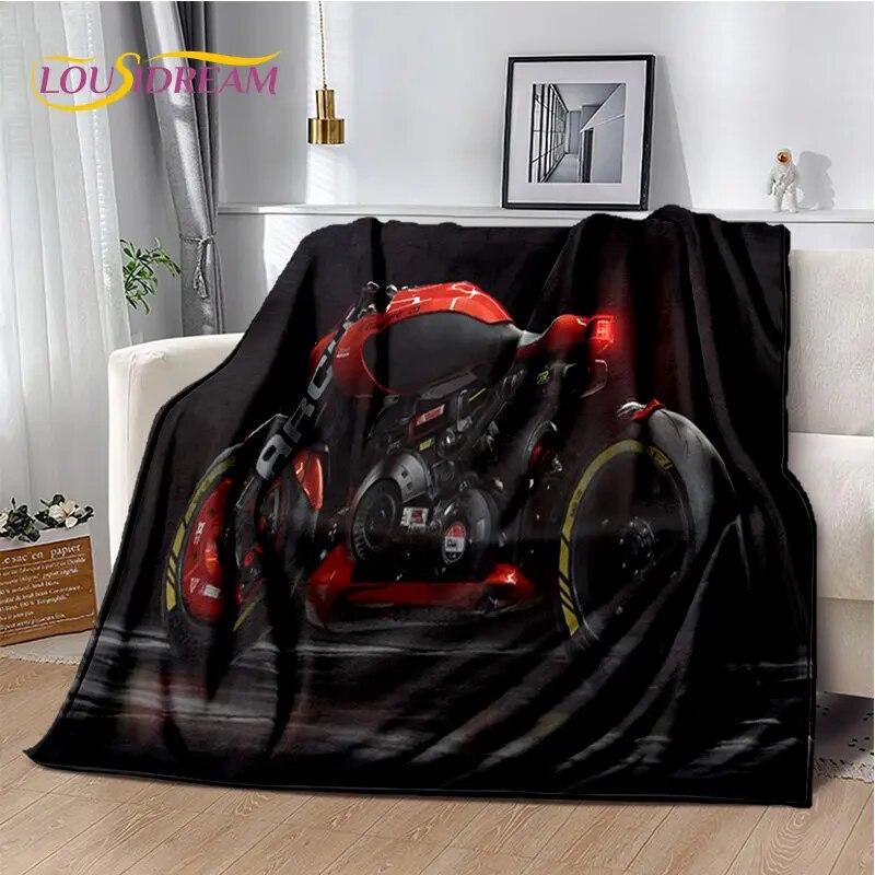 3D Cyberpunk Concept Motorcycle Cartoon Soft Plush Blanket,Flannel Blanket Throw Blanket for Living Room Bedroom Bed Sofa Picnic