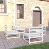 Day and Night - Day and Night 4-Piece Garden Lounge Set White Solid Pine Wood