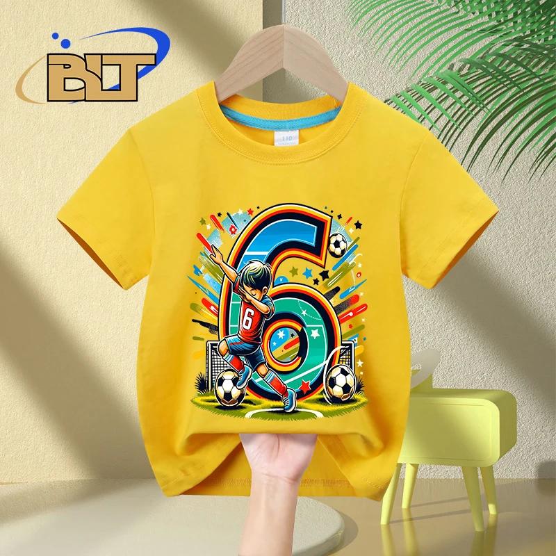6-year-old boy birthday T-shirt summer kids short-sleeved casual top children's gift