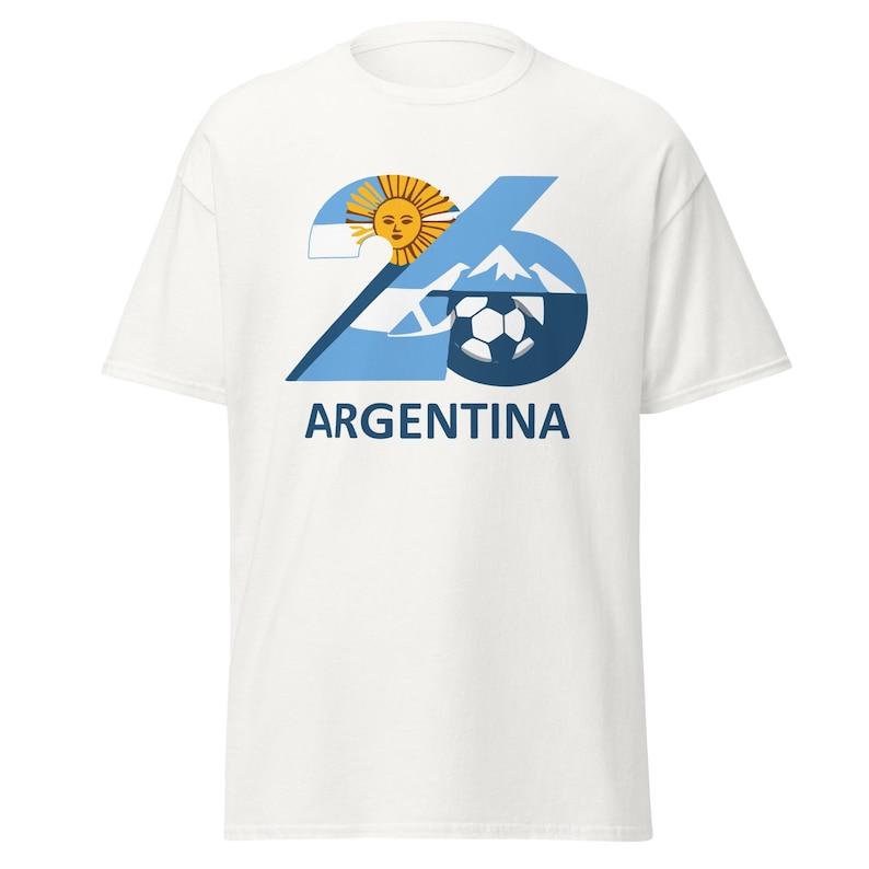 Argentina Soccer T-Shirt, 2026 World Cup Fan Apparel, Blue White Graphic Tee S