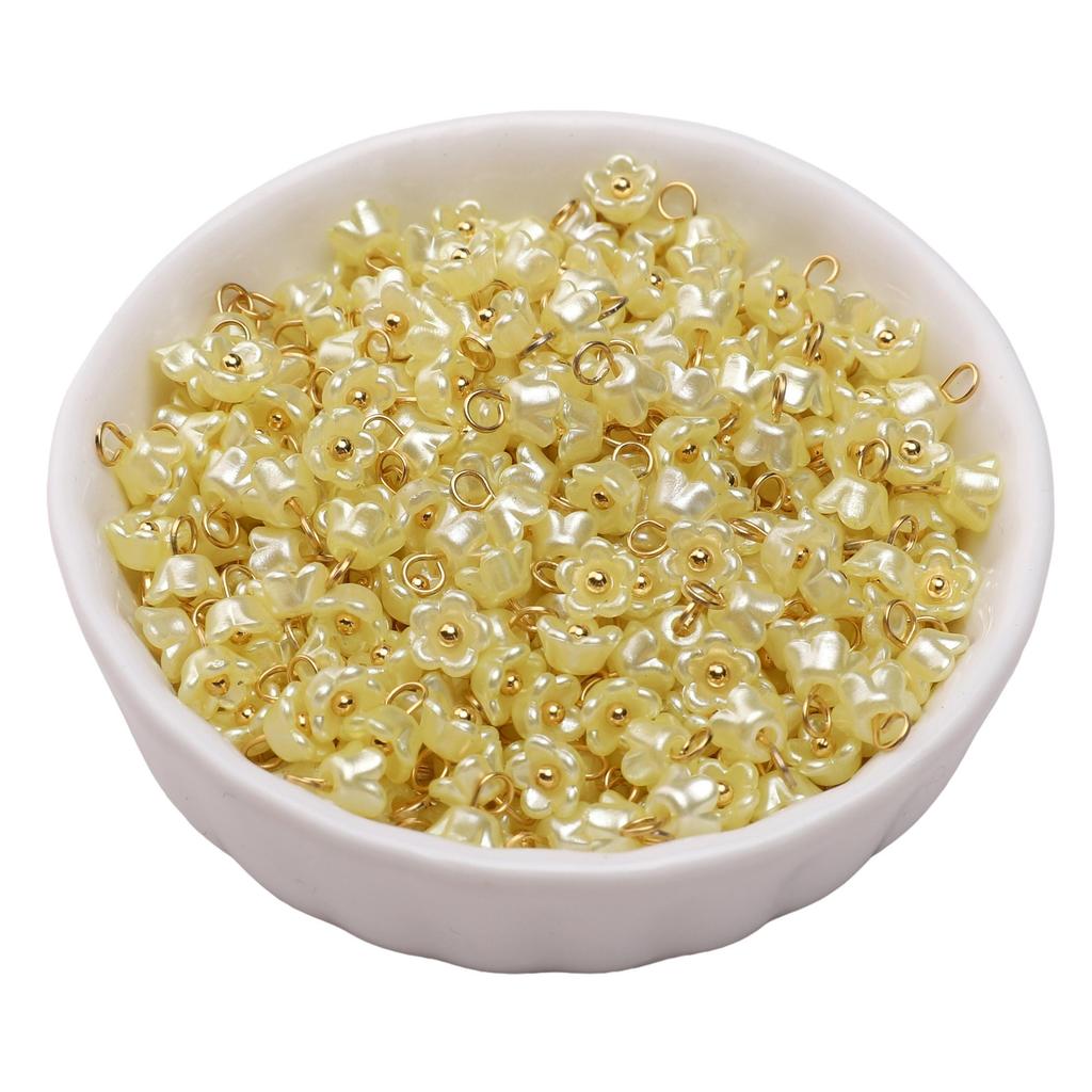 Resin Charms Imitation Pearl Preserving Mini Flower Pendant For Jewelry Making Accessories