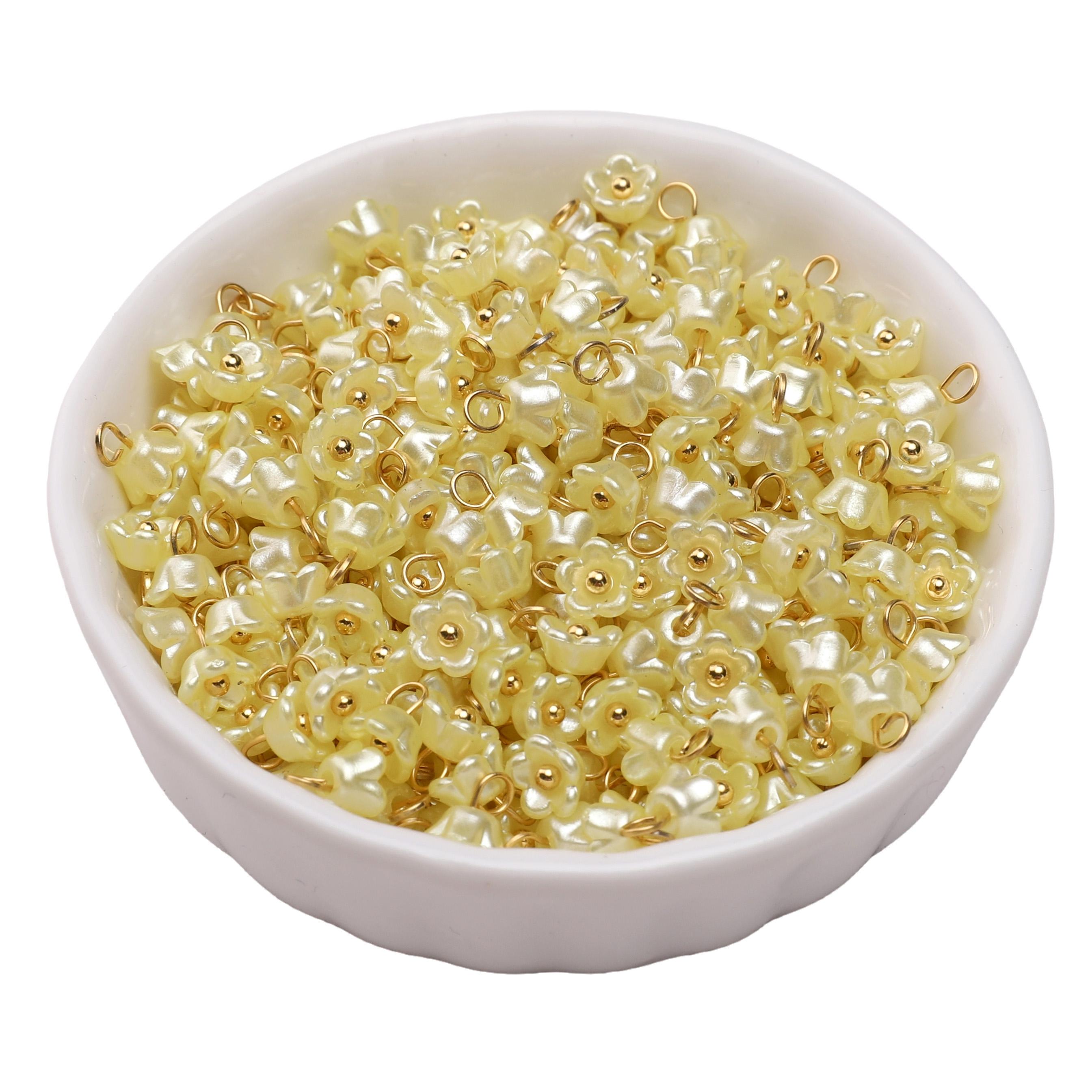 

Смоляные шармы Имитация жемчуга Сохраняющий Мини-подвеска с цветком Для аксессуаров для изготовления ювелирных изделий 01 6mm жёлтый