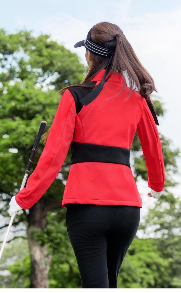 PGM Women's Golf Apparel: Autumn/Winter Long Sleeve Plus Velvet Waterproof Sports Jacket