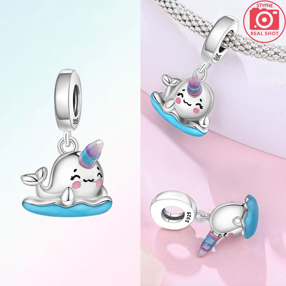 Exquisite Animal Firefly Blue Bow Dolphin Beads Fit Bracelet Charms Copper Original Jewelry Making Women Anniversary Gifts