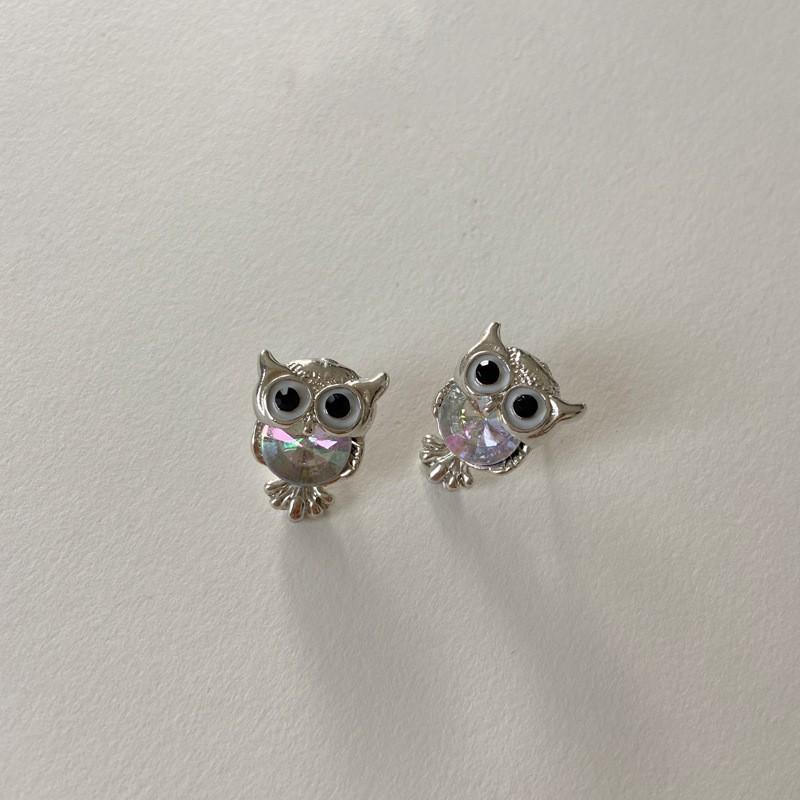 Серьги Cross-Border Retro Owl из циркония - Милые и простые украшения в холодном стиле