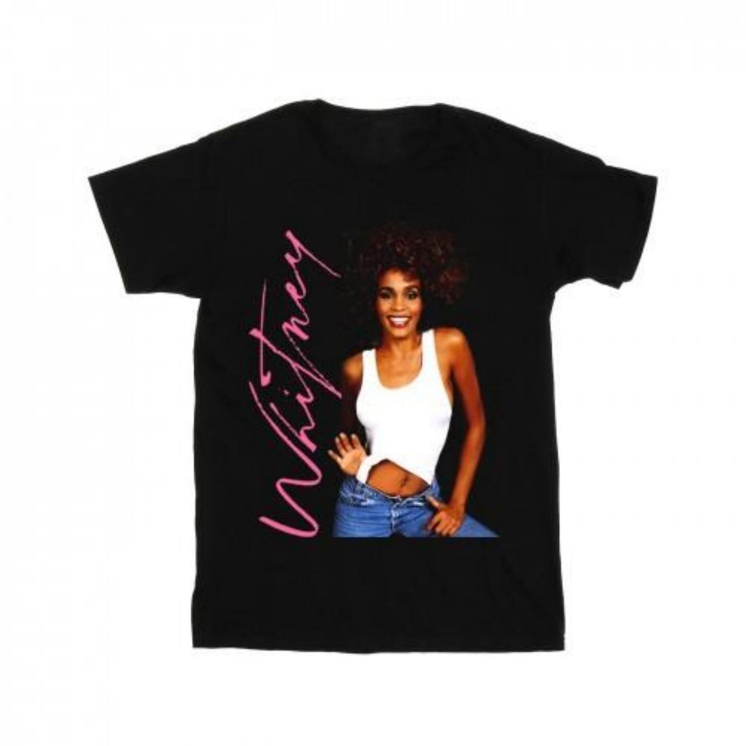 Whitney Houston Mens Whitney Smile T-Shirt S чёрный