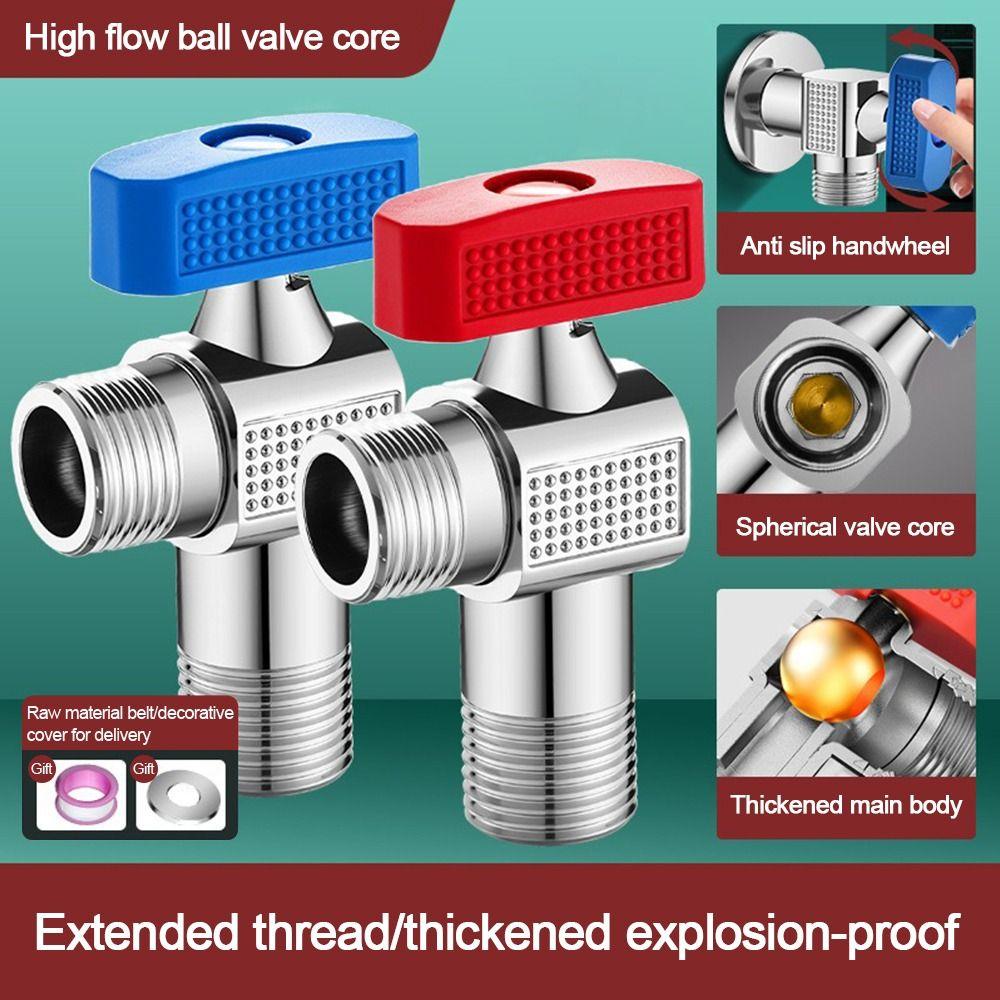 Brass Core Ball Core Valve Thickened Water Stop Valve  Bathroom Kitchen Water Heater Tap