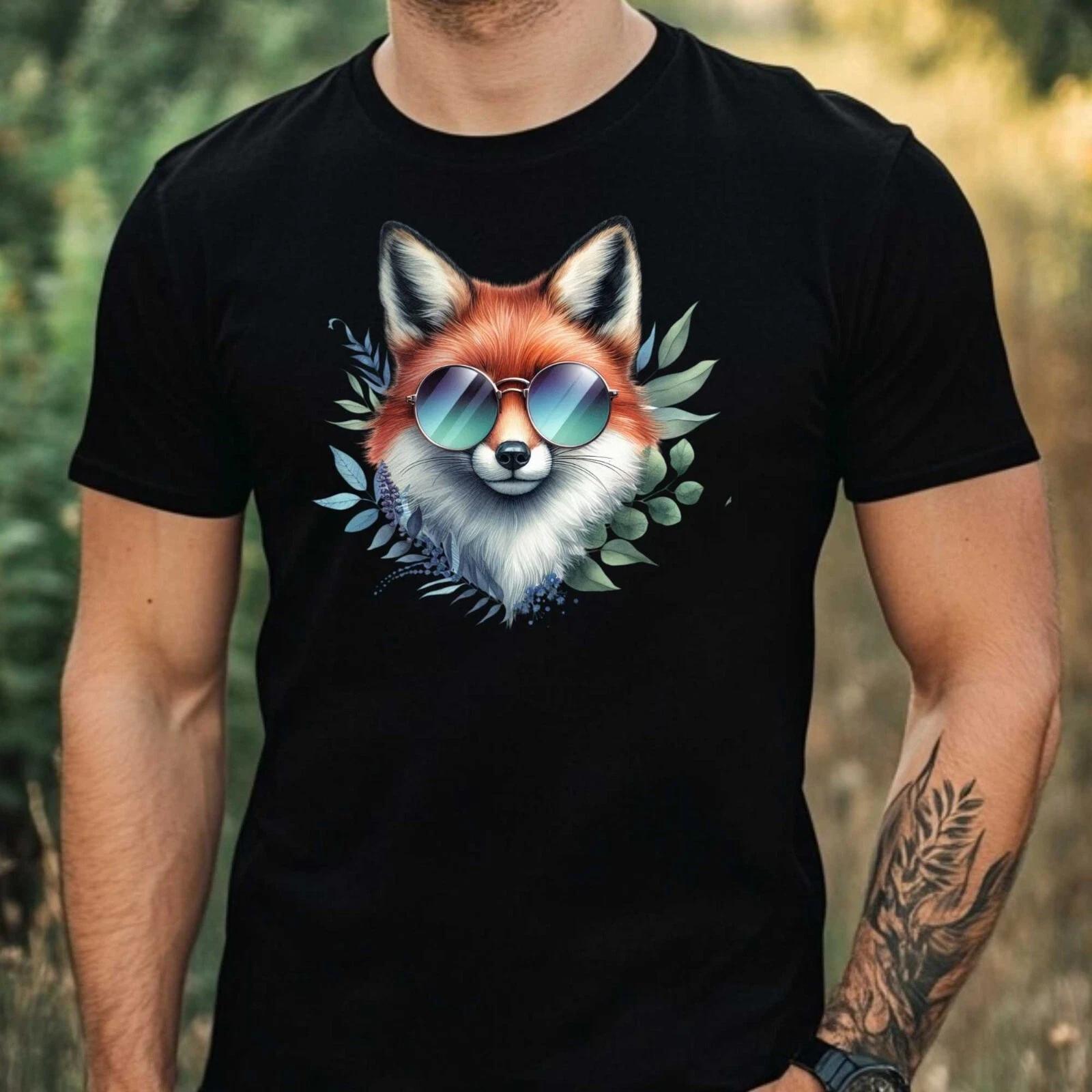 Mens Animal Sunglasses Print Cotton T-Shirt Size XS to 5XL- XL