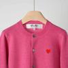 Japanese Heart Couple Cardigan - Red Heart Round Neck Wool Sweater