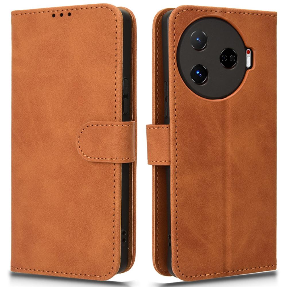 

For TECNO Camon 30 Pro 5G Case Skin-Feel Leather Phone Cover Brown