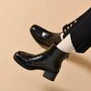 2025 Autumn and Winter Fashion Soft Leather Martin Boots Women's Temperament 100 New Models with Thick-soled British Style Velvet Small Bare Cotton Bo