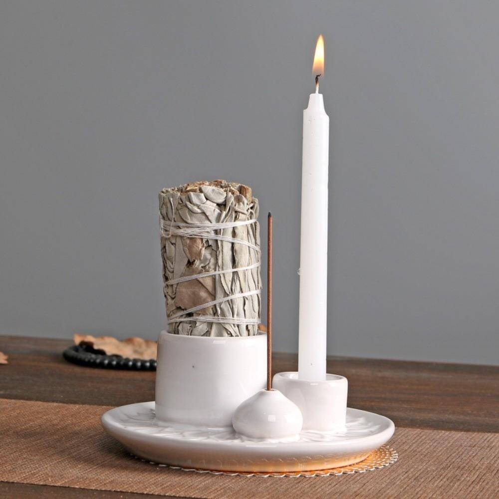 Simple Design Candle Holder Ceramic Ceramic Incense Tray Gift Incense Burner Yoga