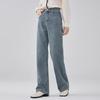 Women's Embroidered Color-Block Straight-Leg Jeans