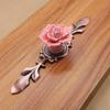 1pc Large Ceramic Antique Copper Rose Single Hole Handles Hand Kneaded Bronze White Cabinet Closet European Pumpkin Pulls