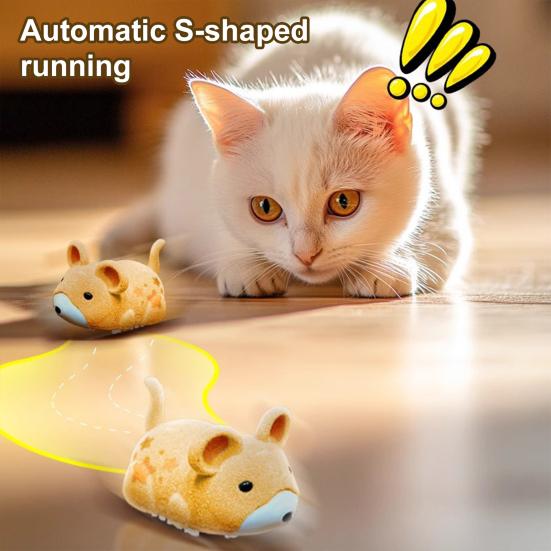

Electric Fake Rat Cat Toy Interactive Electronic Realistic Plush Mouse Toy Automatic Moving Kitten Self Play Exercise Toy for Indoor Cats C