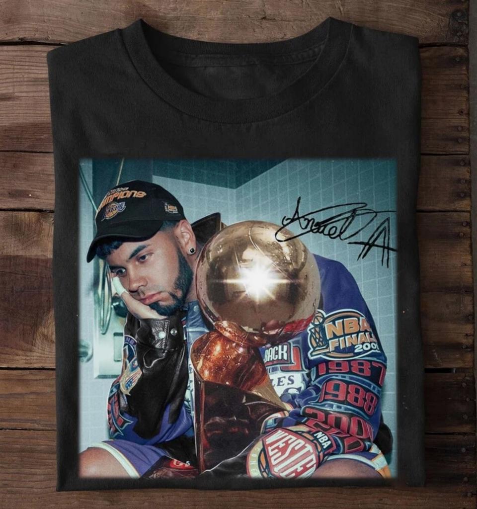 Anuel AA Signatur Kurzarm Schwarz Alle Größen Hemd