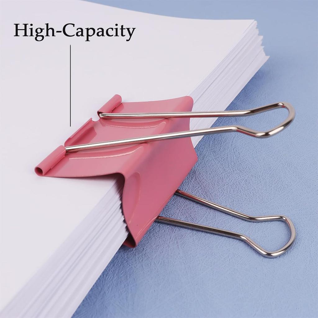 Mega-Sized 3-Inch Premium Colored Binder Clips - 8-Pack Featuring 4 Distinct Colors, 2 Extra Large Clips Each