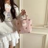 Corduroy Bear Handbag for Women, Outer Carry Bag, Lunch Bag, Student Small Lunch Box