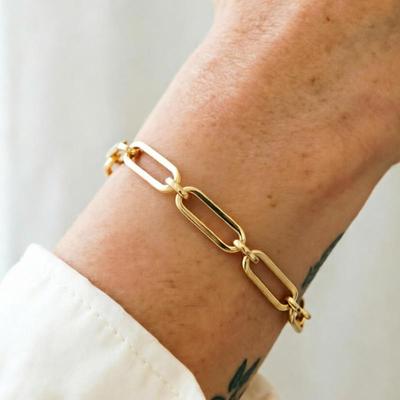 1 Stück Edelstahl Büroklammer Kettenglied für Damen Paare Mit Einzigartigem Design Sinn Klassischer Party Schmuck Geschenke