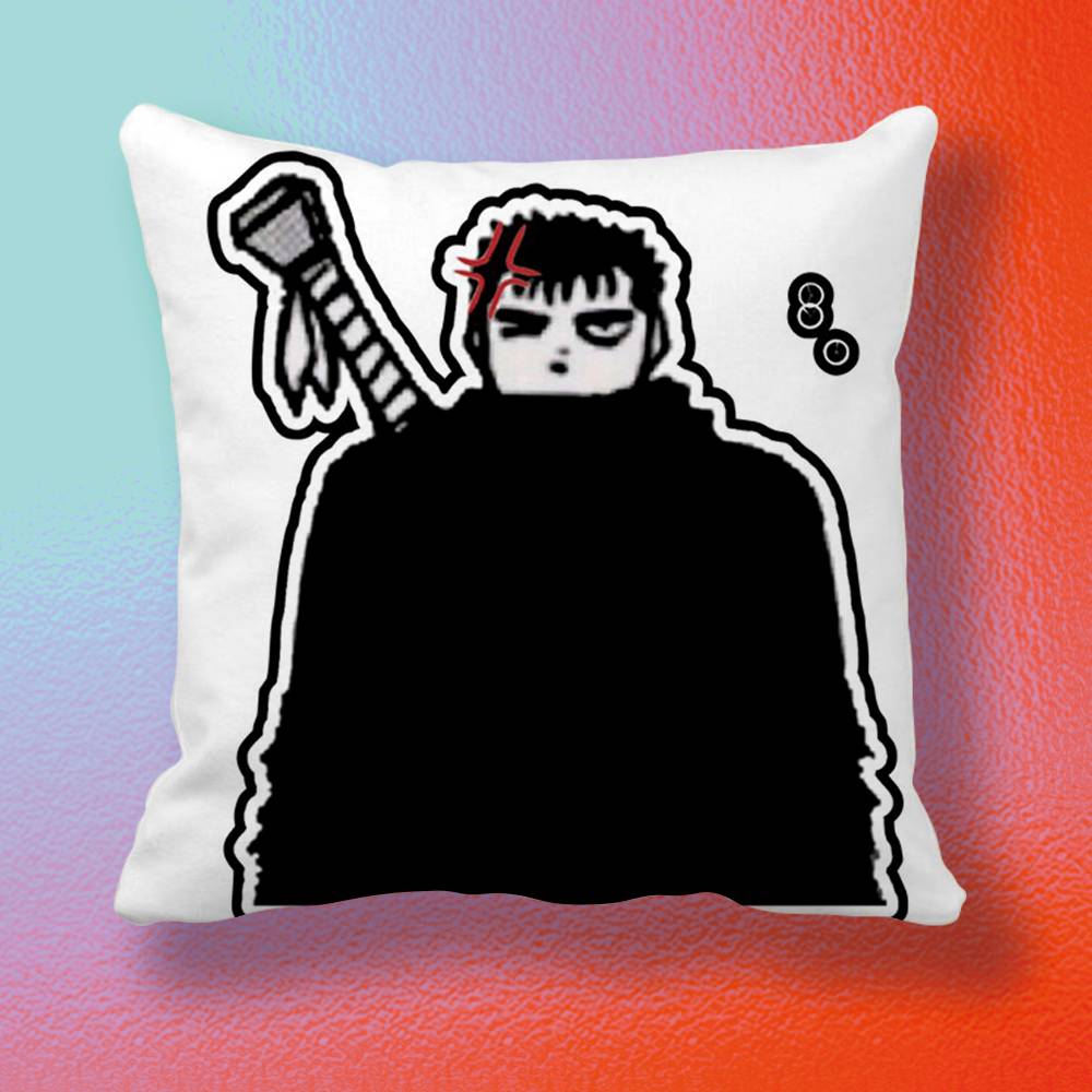 Anime BBerserkS  Doublesided printed pillow cover Solid color minimalist pillowcase fits all bedroom styles