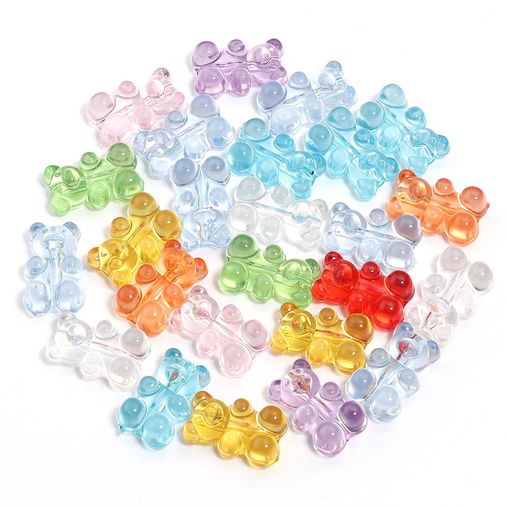 Acrylic Transparent Bear Pendant DIY Necklace & Phone Chain Jewelry Accessory