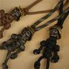 Skull Head Soldier King Keychain Lanyard Přívěsky Šperky EDC Venkovní nůž Nástroj na korálky Punk DIY Paracord Ručně vyráběné tkané příslušenství