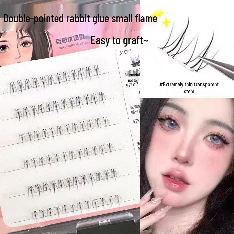 Temperature-Sensitive Self-Adhesive False Eyelashes for Beginners - Glue-Free, Super Soft, Segmented Lower Clusters