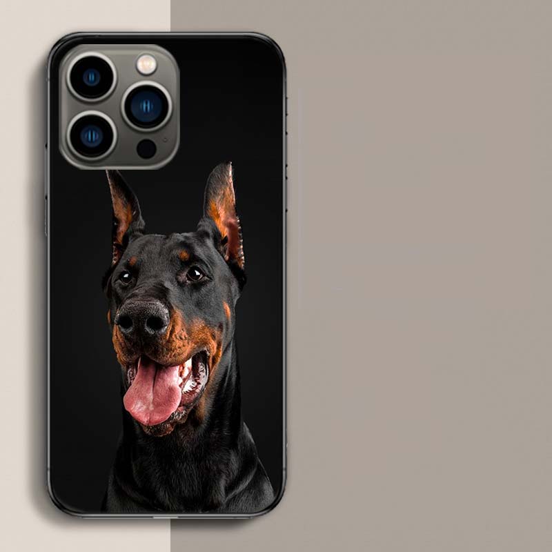 Animal Dachshund Doberman Dog Phone Case For Apple Iphone 16E 16 17 Pro Max Air 15 Pro 14 Plus 12 13 Mini Cover Cute Fun