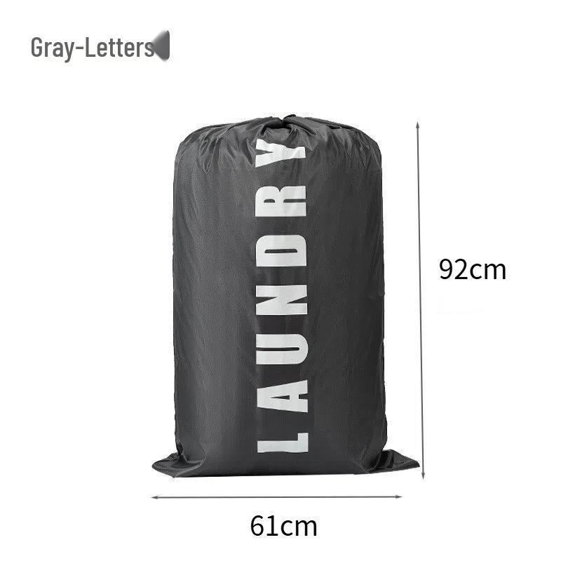 Large Waterproof Smiley Print Laundry Bag - Oxford Cloth, Drawstring Closure for Travel