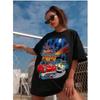 Women's Wide Stripe T-Shirt - Short Sleeve Round Neck Casual Blouse Top with Stripe Print, Medium