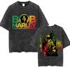 T-shirt Vintage Lavata Bob Marley One Love Album 2025 Merch Uomo Hip Hop Gotica Moda Manica Corta Unisex Streetwear