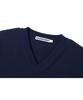 BASEMOMENT Side Slit V-Neck Half Knit Navy