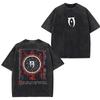 Vintage Cotton Game Print Washed T-Shirt American Street Trendy Brand Mens Womens Oversized Short Sleeved HipHop Tee Tops Summer