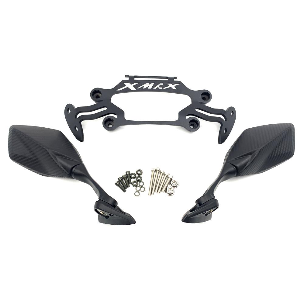 Motorcycle XMAX300 Rear View Mirrors Front Fixed Phone Bracket Rearview Holder For Yamaha XMAX250 XMAX 300 X-MAX 250 125 400