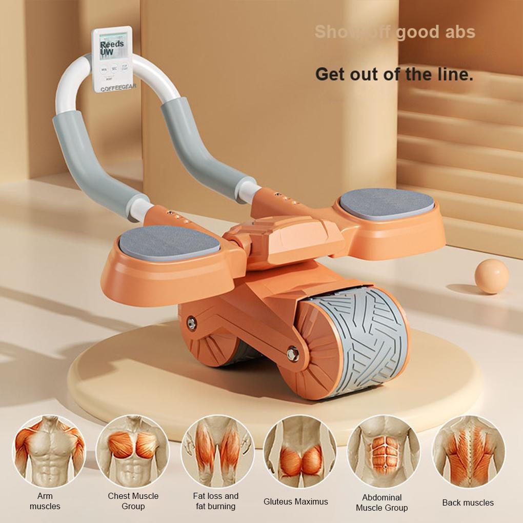 Abdominal Wheel with Digital Counter Automatic Rolling Exerciser Household Female Support Trainer Roller Gym Fitness