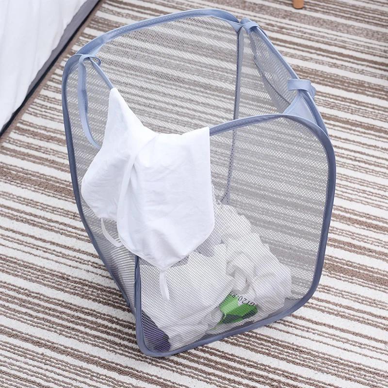 

Laundry Bag Pop Up Mesh Washing Foldable Laundry Basket Bag Hamper Storage Dirty Clothes Hamper Clothing Ocean Ball Storage 36x35x58CM